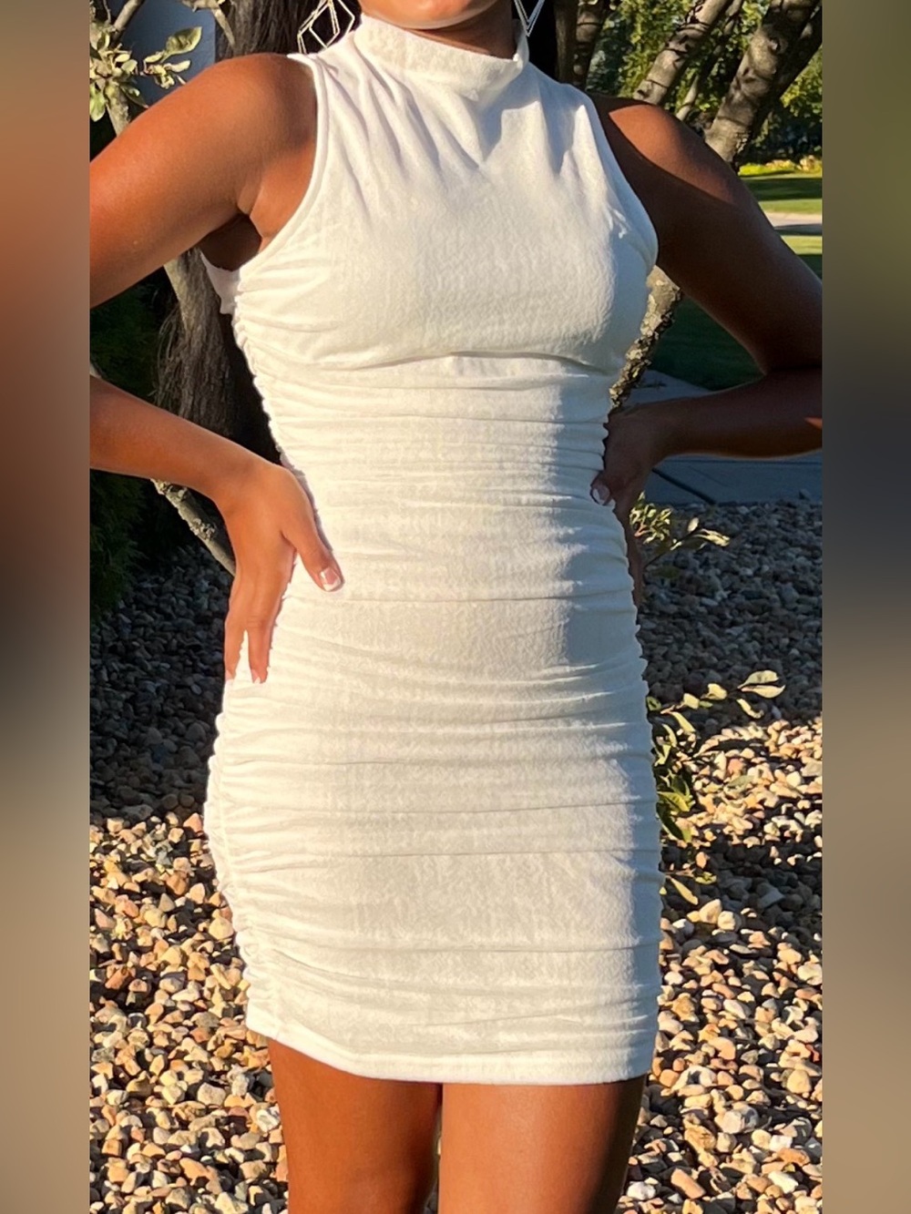 Lulus white mini dress xs